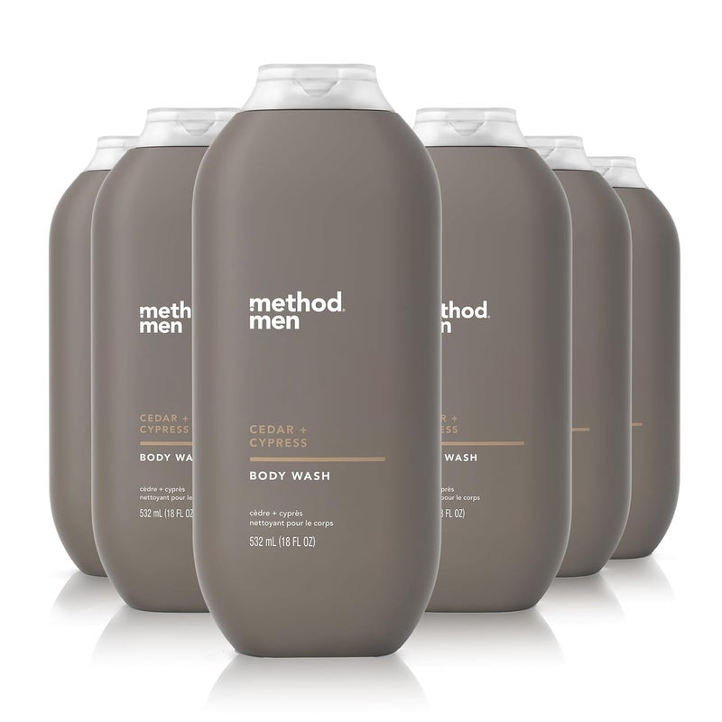 Method Men Body Wash, Cedar + Cypress, Paraben and Phthalate Free, 18 FL Oz (Pack of 6) - Image 1